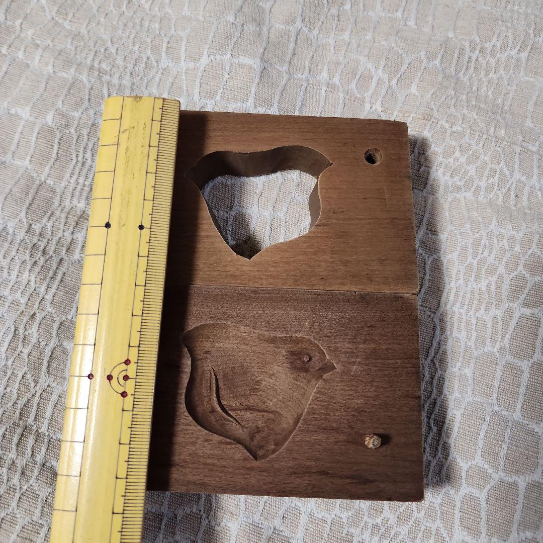 た*ま様 菓子木型-千鳥　古い 木型 菓子型 和菓子 木製 古道具 古物