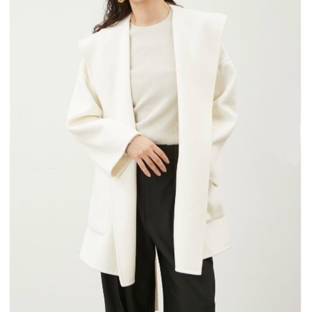 【Mila Owen】ミラオーウェン ハーフ丈 フードリバーコート