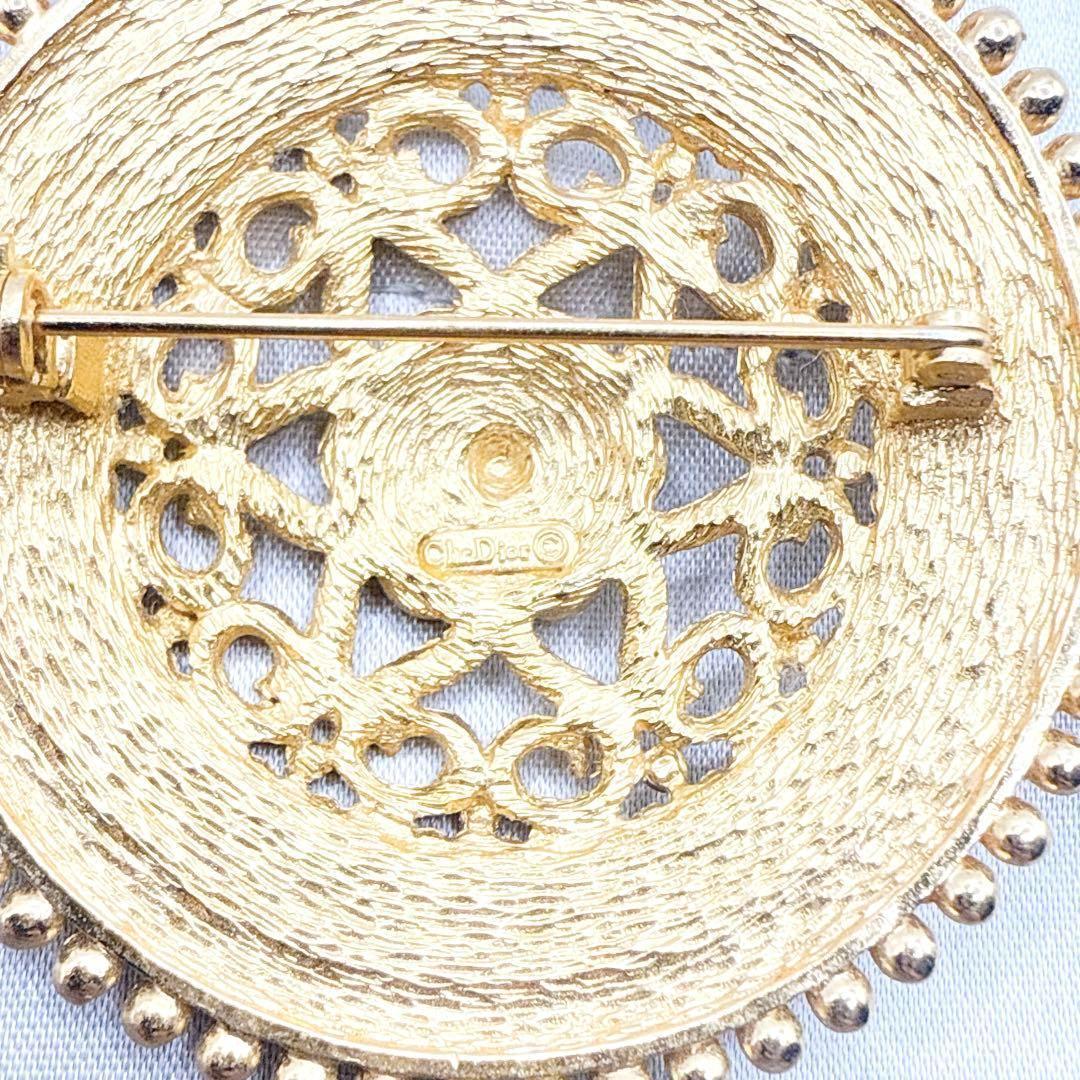 2788-1 極美品✨　Dior　ブローチ　CD ロゴ　希少　刻印　大ぶり