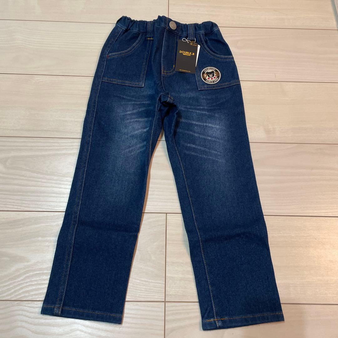 【新品未使用】デニム ジーンズストレッチダブルBタグ付き110＆スウェット