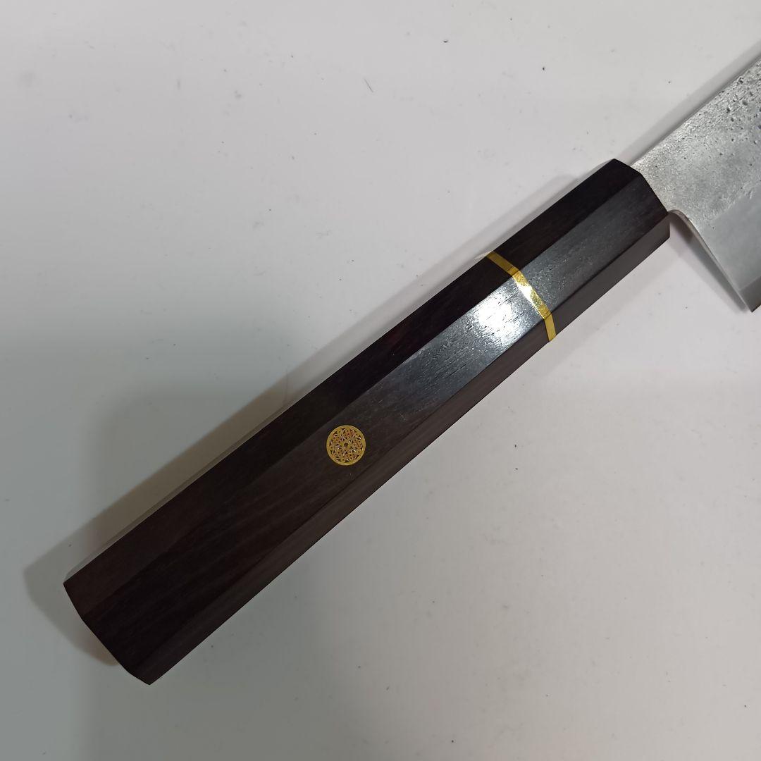 銀三 本鍛造 なしじ 和牛刀 包丁 21cm 牛刀 金巻黒檀八角柄