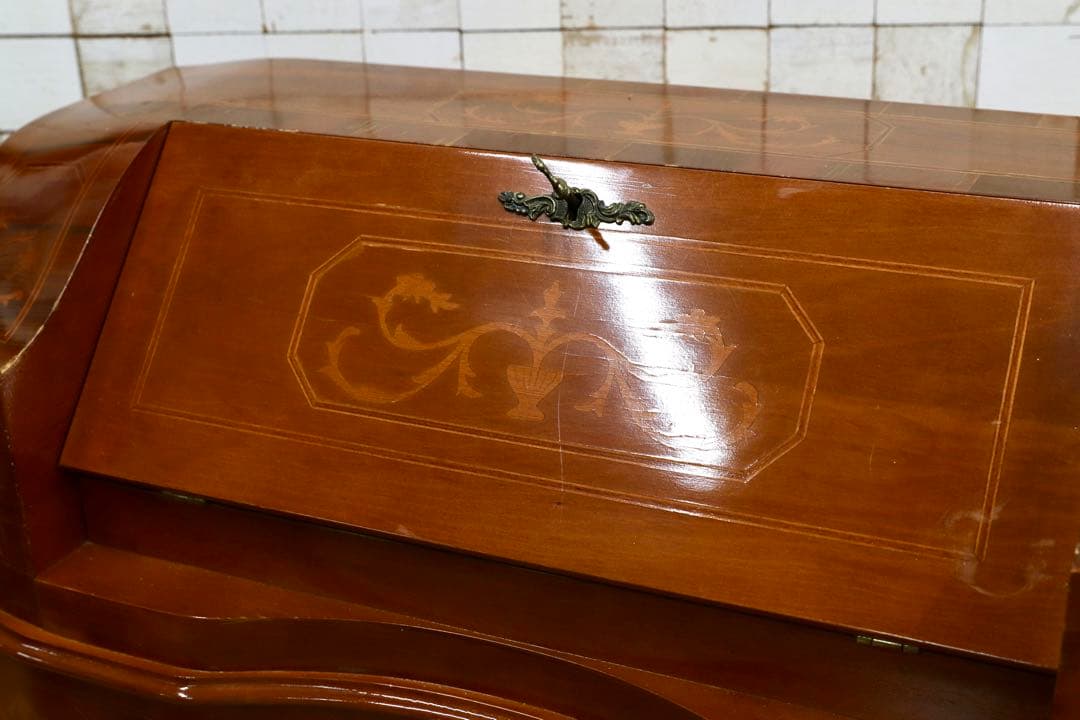 GMIK508○イタリア製 ライティングビューロー デスク クラシック 象嵌