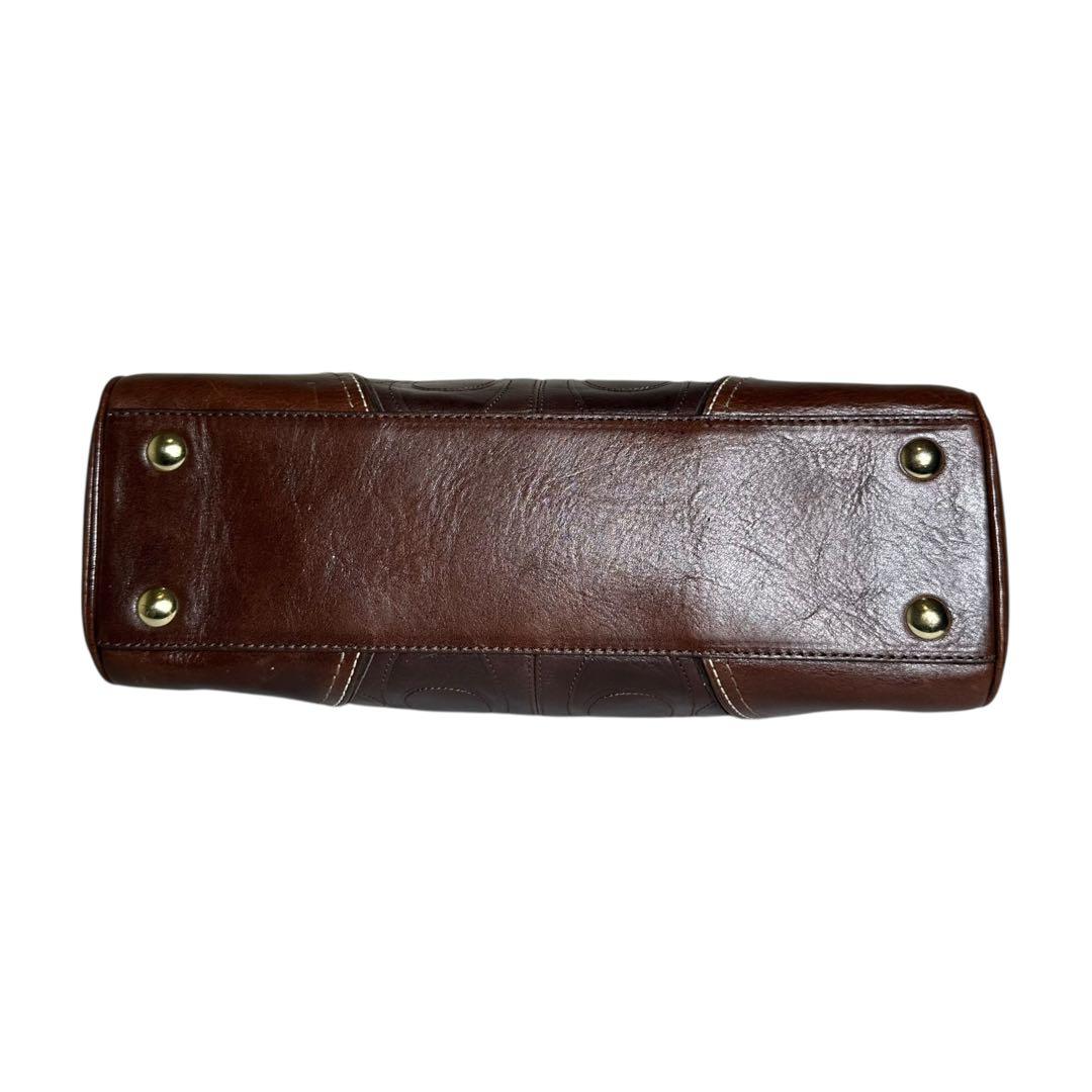 コーチ ハンドバッグ ハンプトンズ レザー　ターンロック　シグネチャー