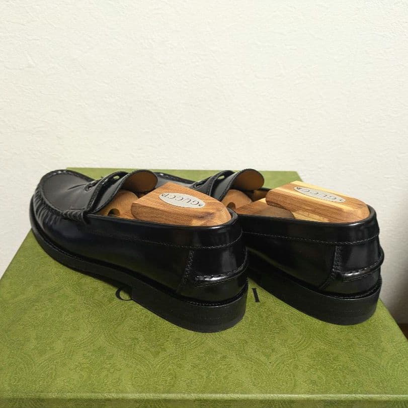 美品　GUCCI　インターロッキングG　ローファー　黒　38 1/2