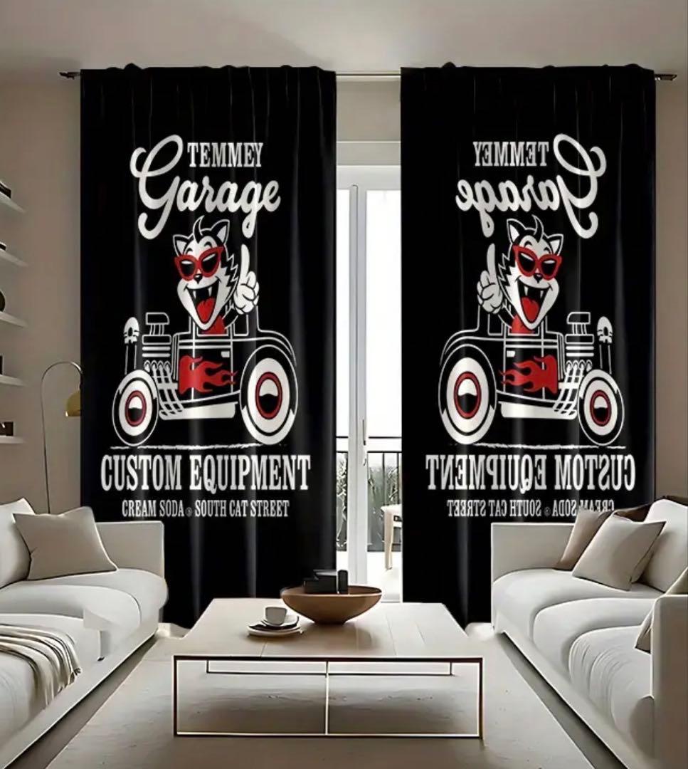 ティミー風　TEMMEY ドレープカーテン　130cm×210cm 2枚