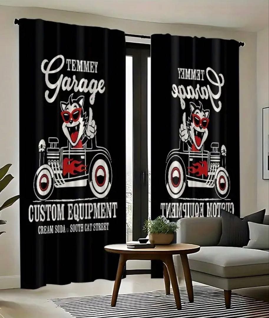 ティミー風　TEMMEY ドレープカーテン　130cm×210cm 2枚