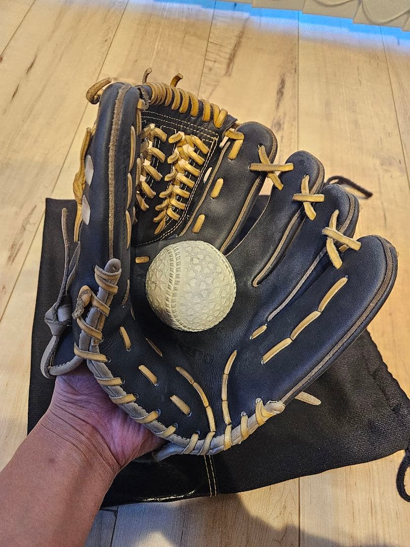 ミズノプロオーダー　軟式内野手　 ネイビー 収納袋付き　サイズ9