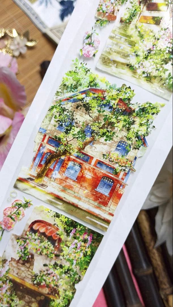 贝壳光 7cm×5m 光语花屋 海外マスキングテープ 海外マステ