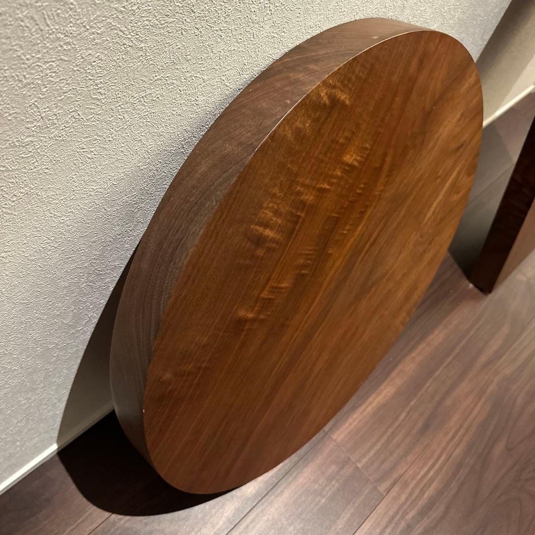 【値下げ】直径70cm　ウォールナット　円形　丸　一枚板　無垢　天板テーブル座卓