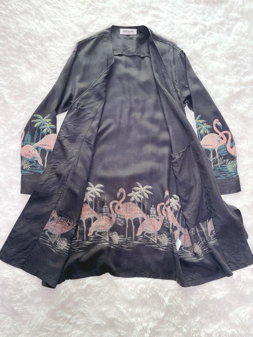 さささRUDE GALLERY フラミンゴ柄 ローブ/ガウン　チバユウスケ