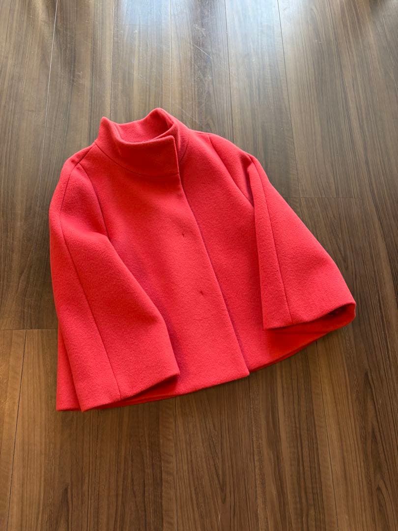 アナイ　ウールビーバーショートコート　赤