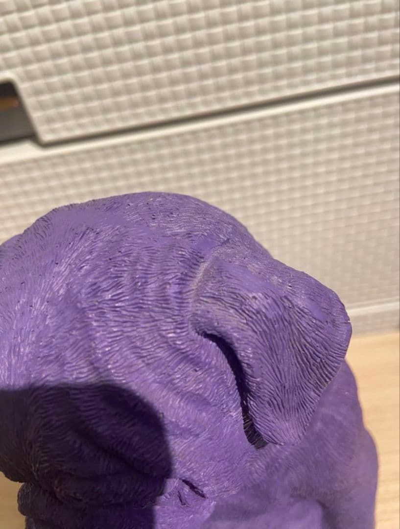 【廃盤品】紫色のブルドッグの置物 ブックエンド