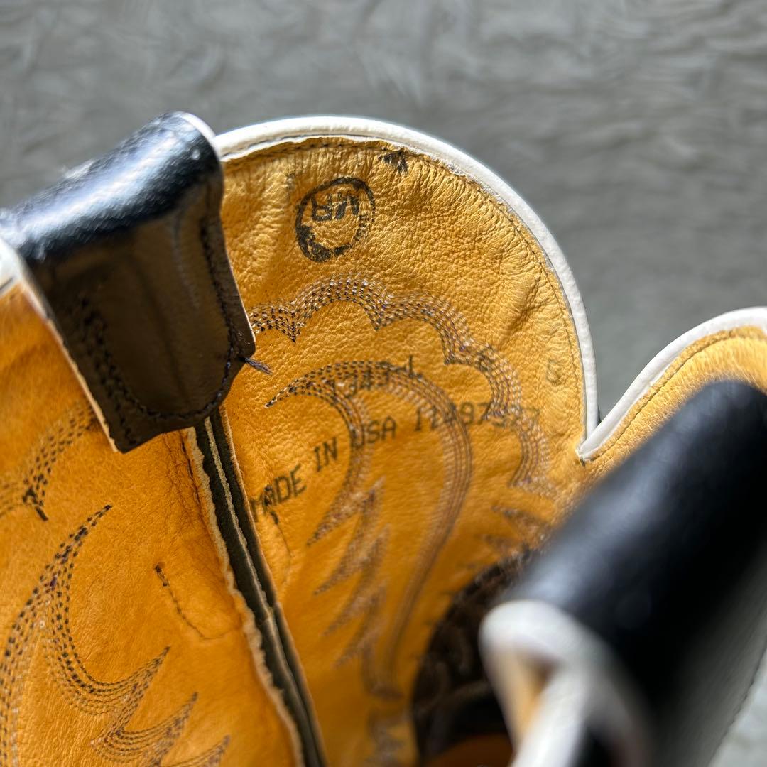 Tony Lama ブラック ウエスタンブーツ 1343-L USA製　24cm