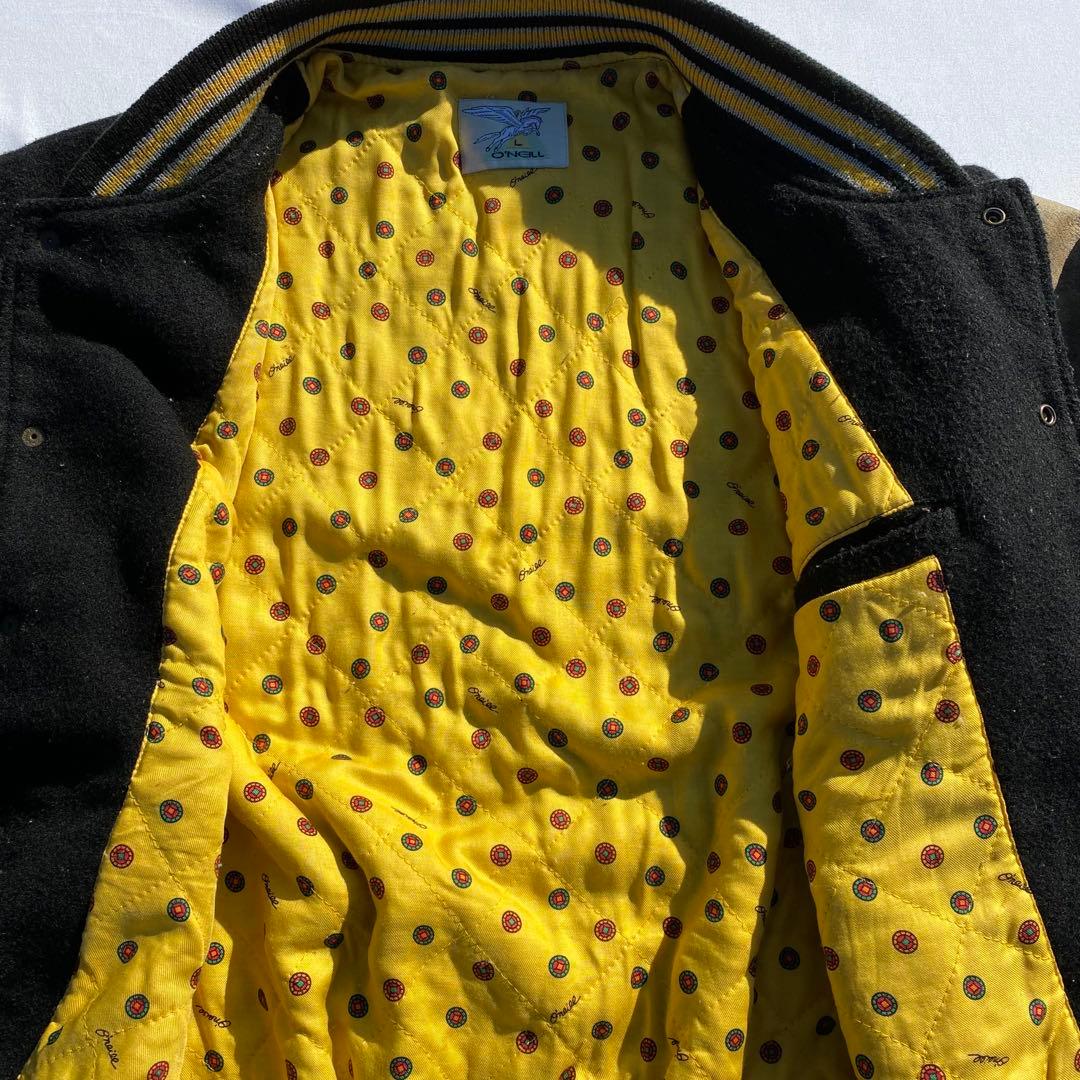 90's O'NEILL スタジャン ブラック サーフ　横乗り