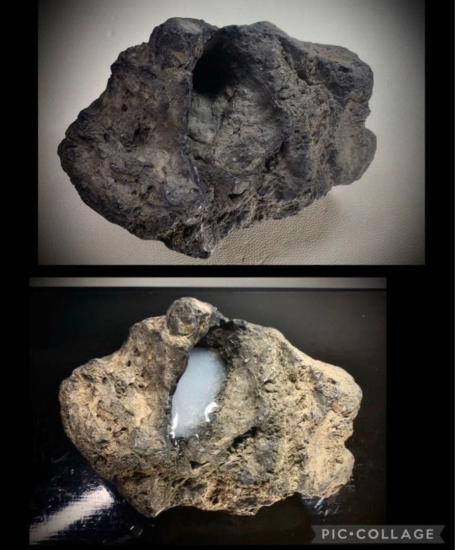 5041 瀬田川蓬巣立石 ウブ 銘『幽邃の淵』溜まり石 水石骨董