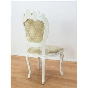 アンティーク調猫足ダイニングチェア 【肘なし】 木製 ホワイト 【完成品】