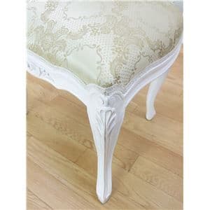 アンティーク調猫足ダイニングチェア 【肘なし】 木製 ホワイト 【完成品】