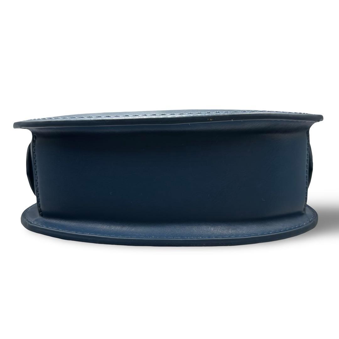 【美品】ポロラルフローレン　ショルダーバッグ　レザー　ブルー　斜め掛け　金具