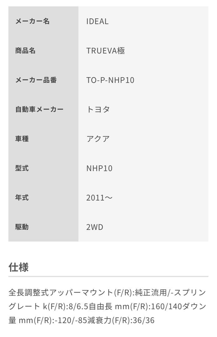 最終値下げ 走行300キロ未満 IDEAL TRUEVA極 アクア NHP10