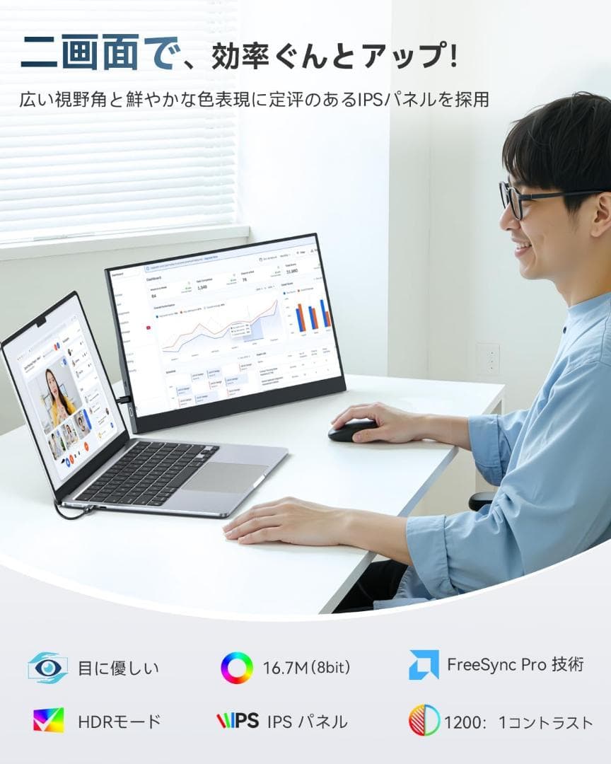 モバイルモニター 15.6インチ 1920*1080 モバイルディスプレイ