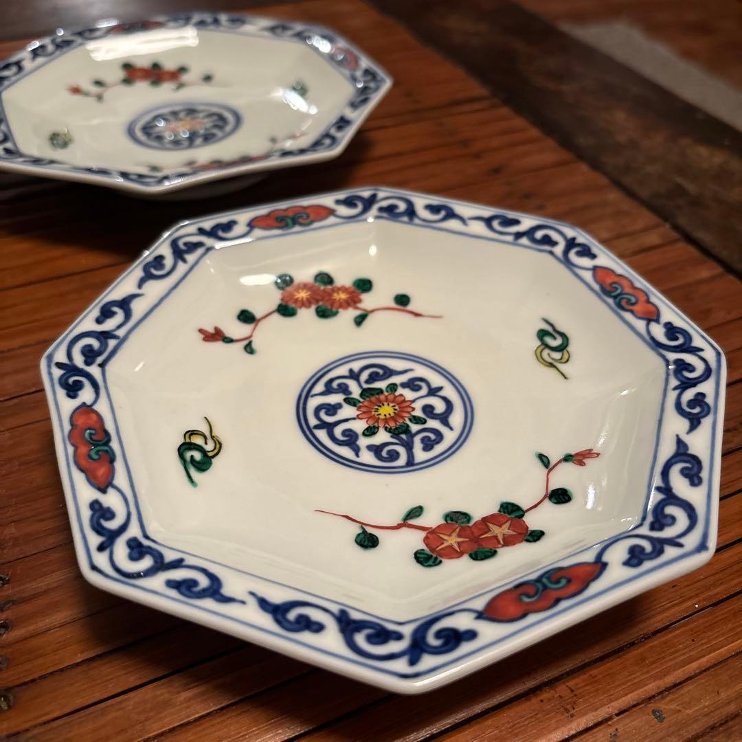 渋草焼芳国舎　六角皿4枚セット