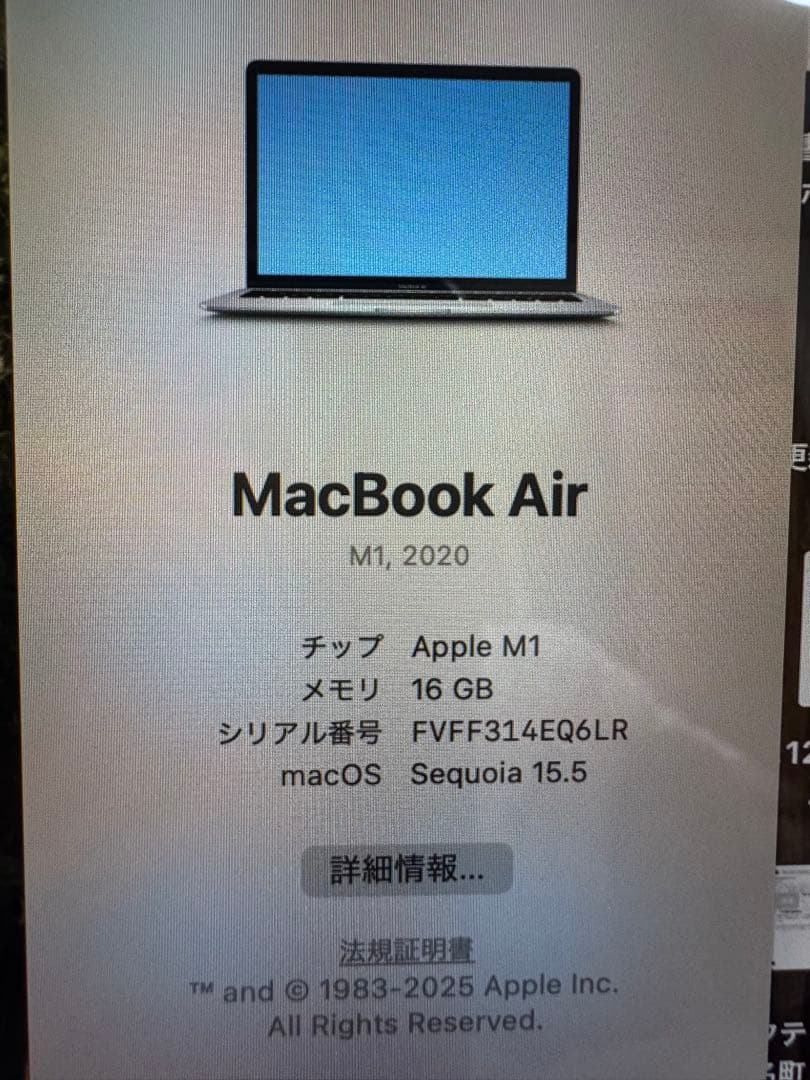 MacBook本体 Apple MacBook Air M1 2020 16GB/256GB