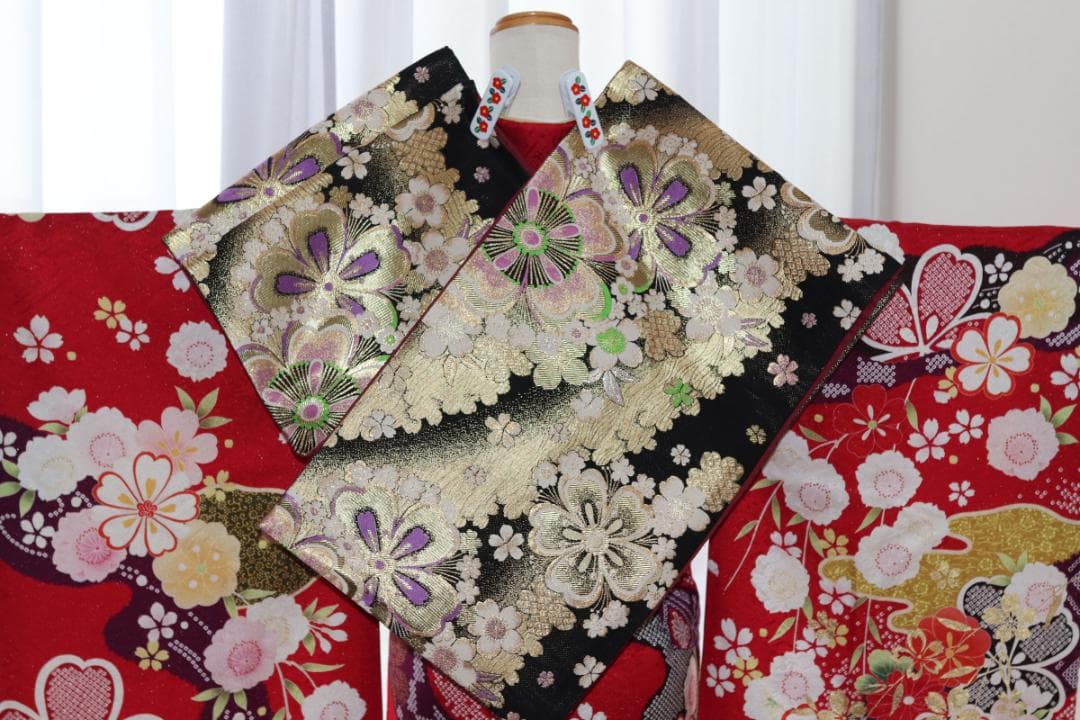 振袖フルセット 成人式 振袖セット 赤 金彩 古典柄