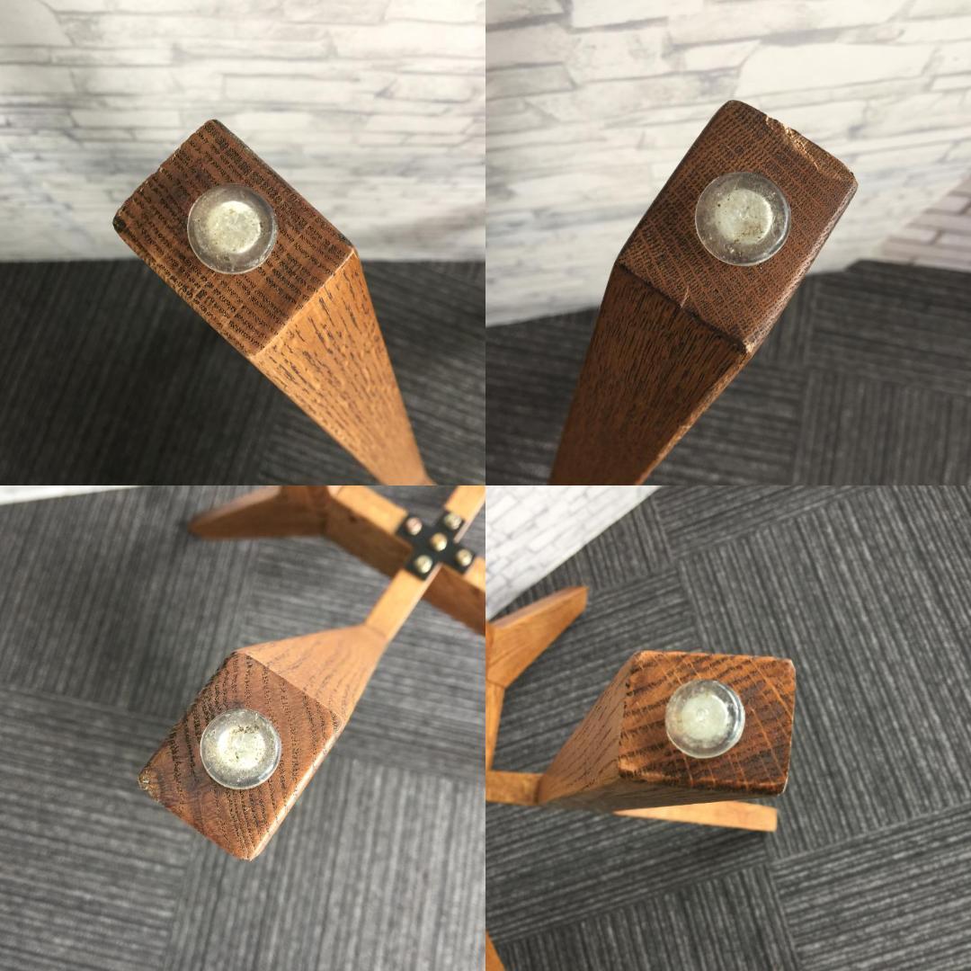 ☆引取限定☆カナデモノ カフェテーブル ガラス 75cm オーク無垢材