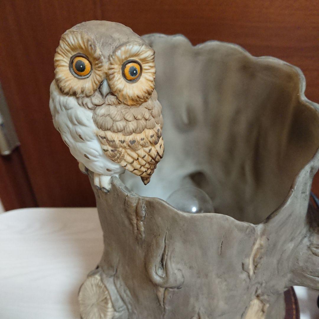 ふくろう ルームライト 陶器 ふくろうの森
