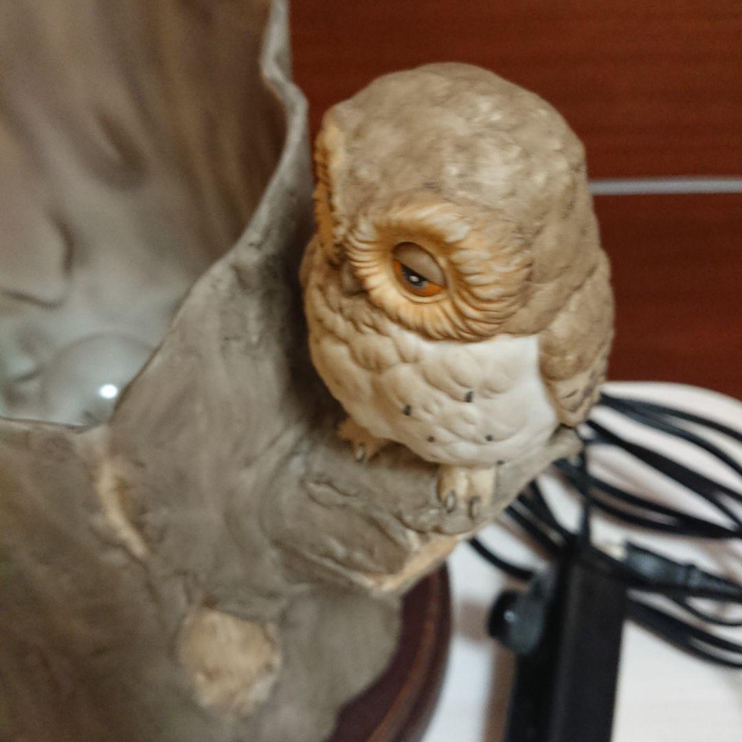 ふくろう ルームライト 陶器 ふくろうの森