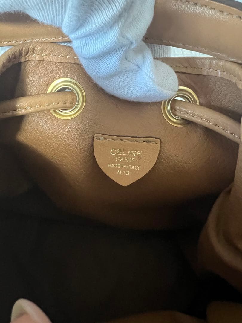 セリーヌのマカダム柄巾着型2WAYバッグ