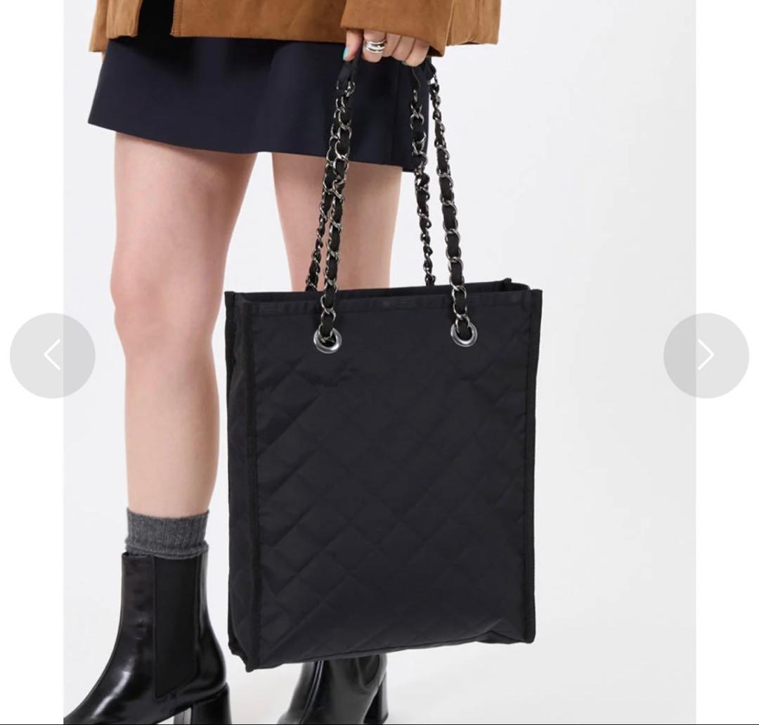 レスポートサック CHAIN TOTE オニキスチェーンキルト　ブラック