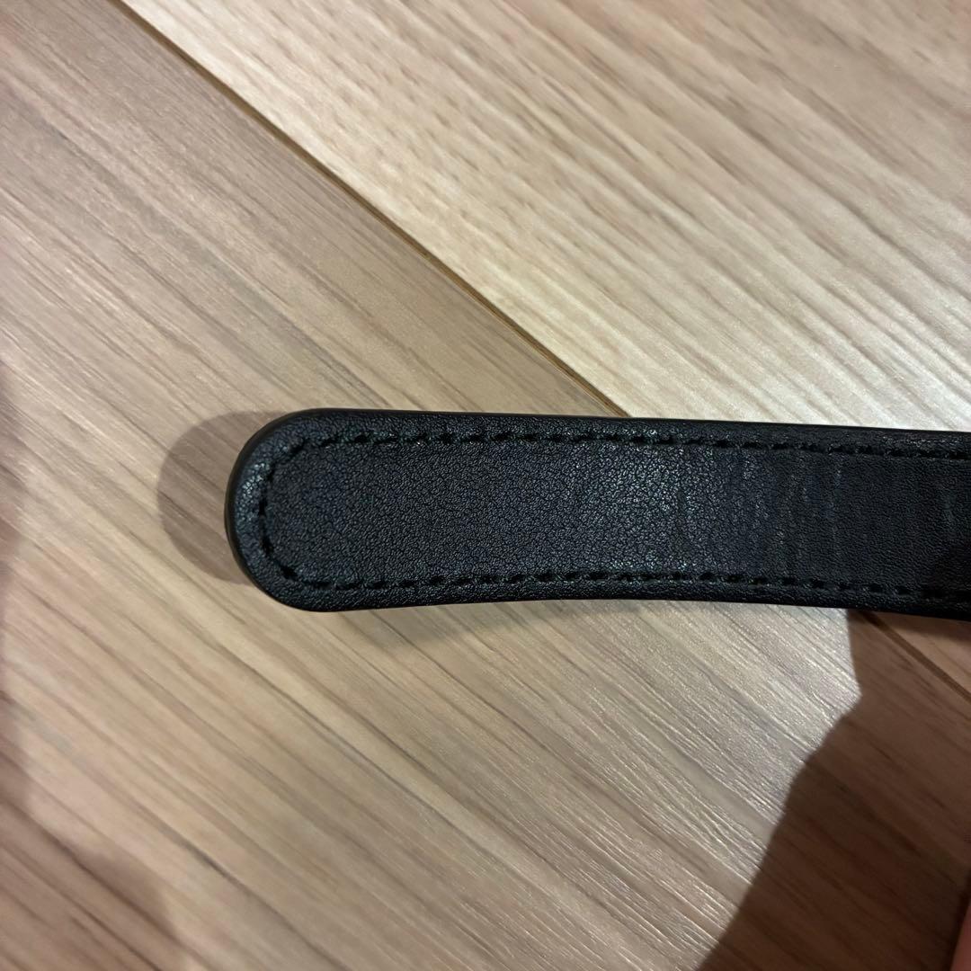 GUCCI ブラックレザーベルト ダブルGバックル　レディース　グッチ