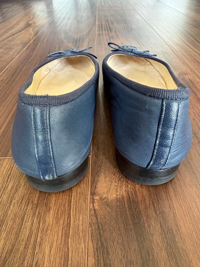 【正規品】CHANEL シャネル バレエシューズ バレリーナ 35.5 ネイビー