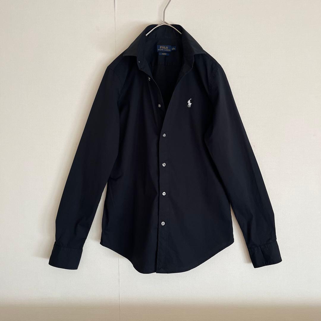 【超レア★未使用級★165/92】ラルフローレン黒ドレスシャツ★サイズ6ブラック