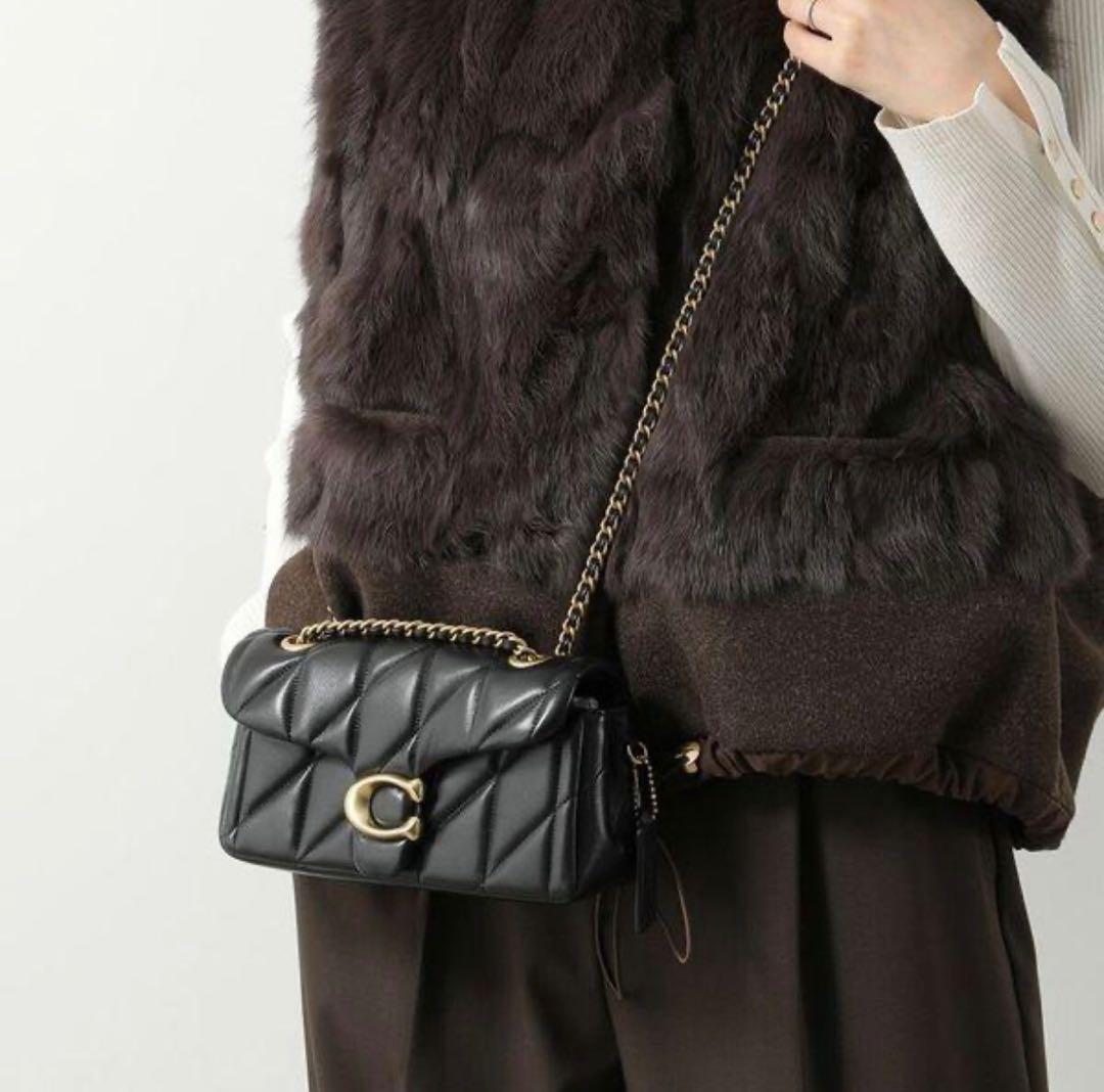 【新品】COACH タビー ショルダー バッグ 20・キルティング　ゴールド