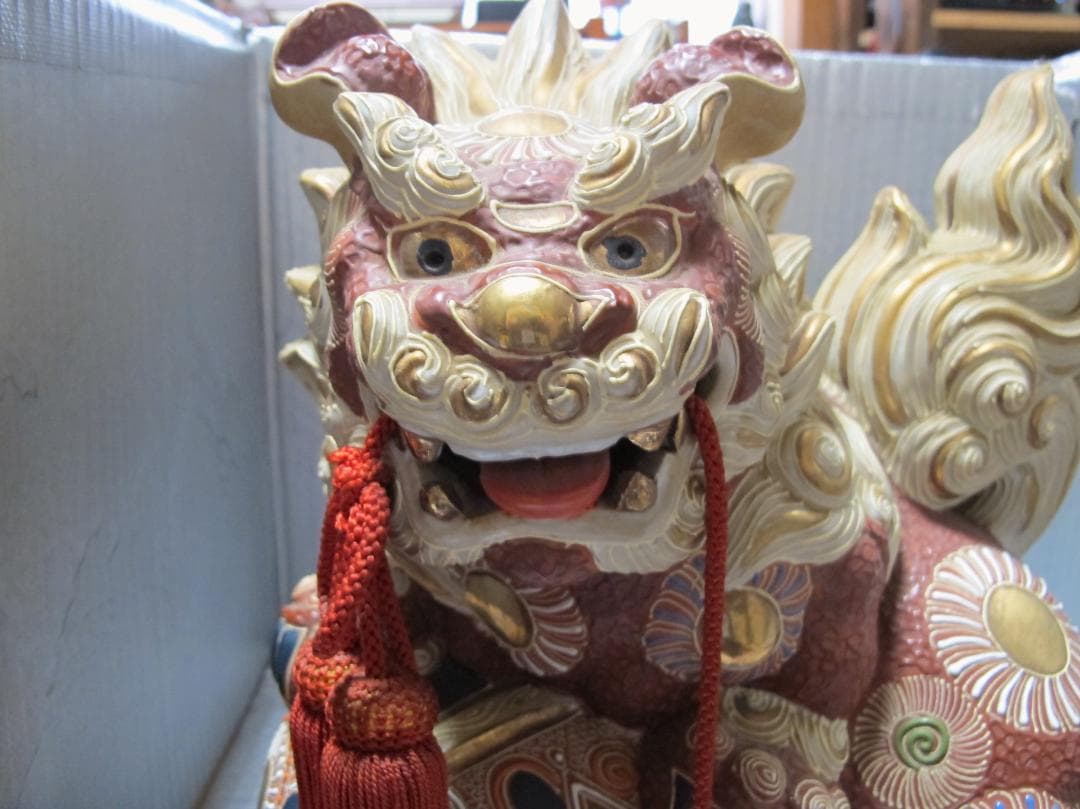 九谷焼 獅子形工芸品