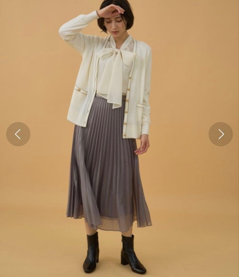 s*a様 美品⁑アナイ　ウールボイルボウタイブラウス　アイボリー　38 シアーシ