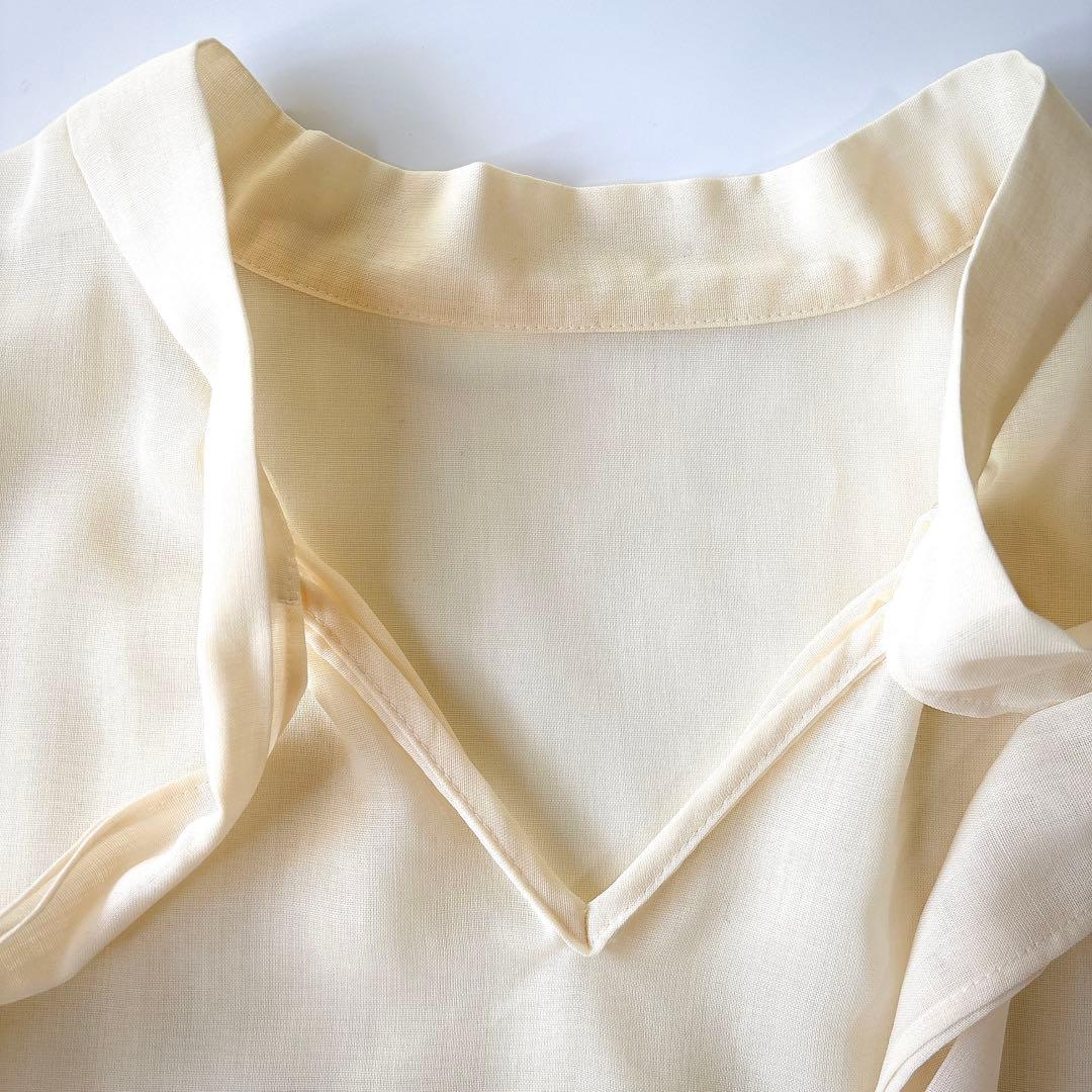 s*a様 美品⁑アナイ　ウールボイルボウタイブラウス　アイボリー　38 シアーシ