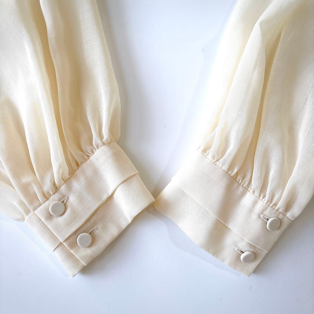 s*a様 美品⁑アナイ　ウールボイルボウタイブラウス　アイボリー　38 シアーシ