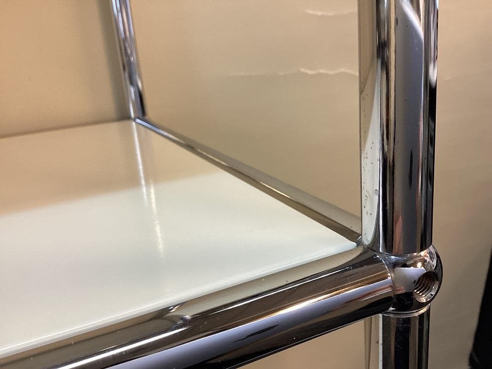 USMハラー ３段 オープンキャビネット シェルフ ピュアホワイト　引き出し付