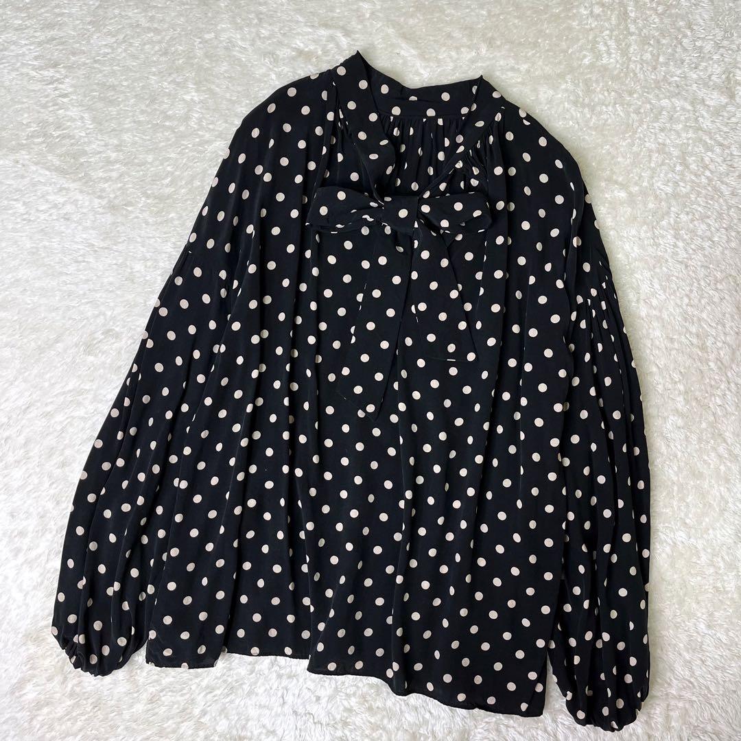 ジャーナルスタンダードレサージュボウタイドット柄ボリュームブラウスF