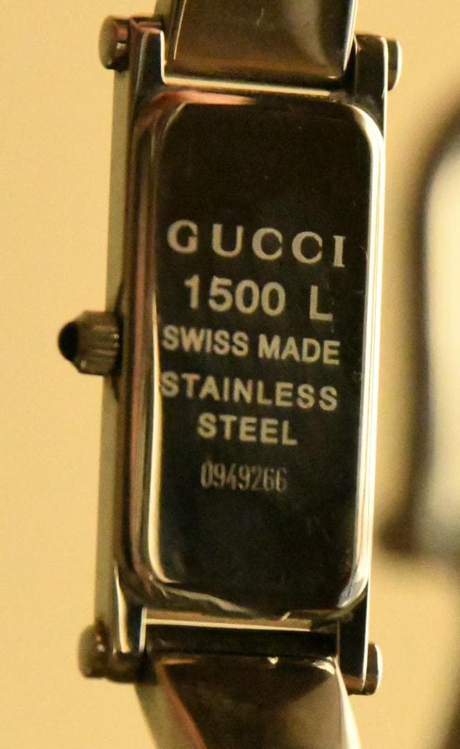 GUCCI 1500 L ステンレススチール 作動確認・電池交換済