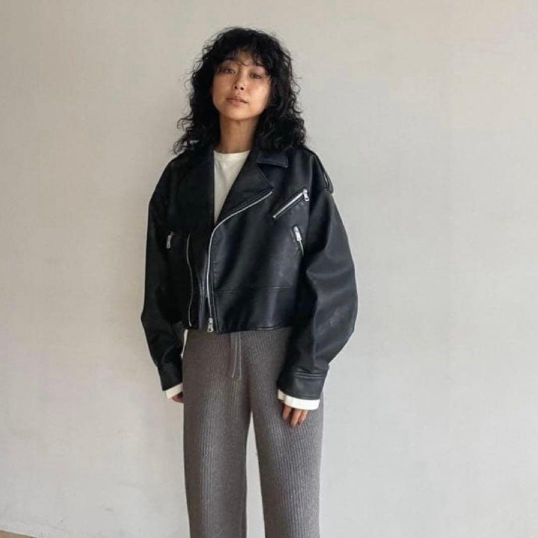 シールームリン　Vintage wash ECOレザーライダース