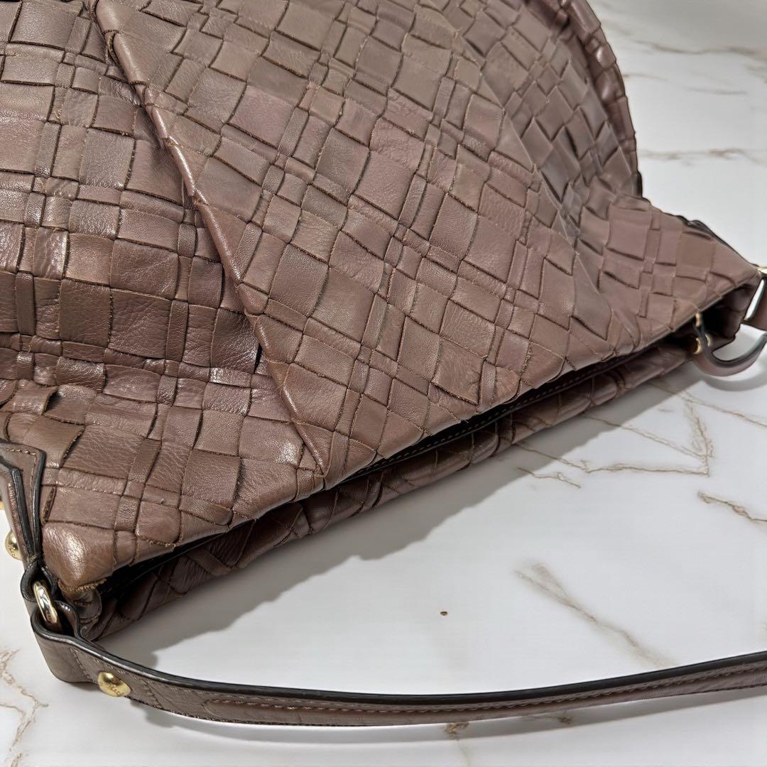 《入手困難》Max Mara ワンショルダー バック イントレチャート レザー