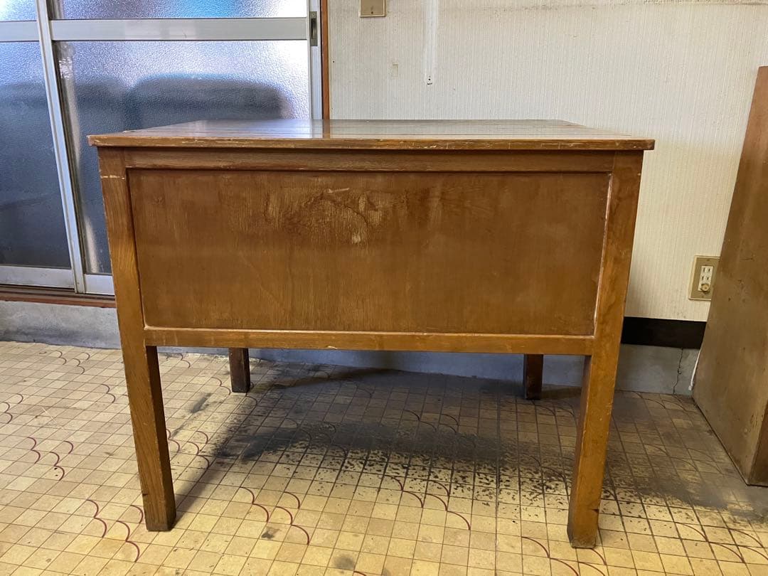 レトロ商品　アンティーク木製作業台 引き出し付き