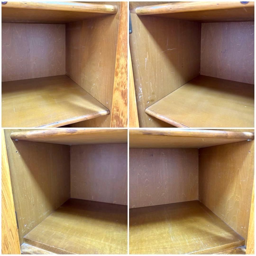 ラタン ガラス扉付きキャビネット アーチ型 飾り棚 キャビネット レトロ