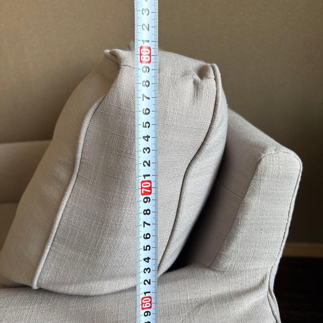 グレージュ ゆったり1人掛けソファ カバー付き