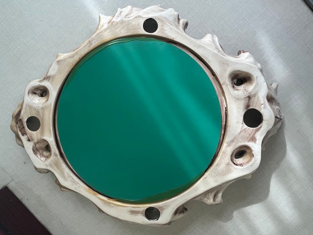 イタリア製 アンティーク ロココ調 壁掛け鏡　コンソール　カポディモンテ ２点