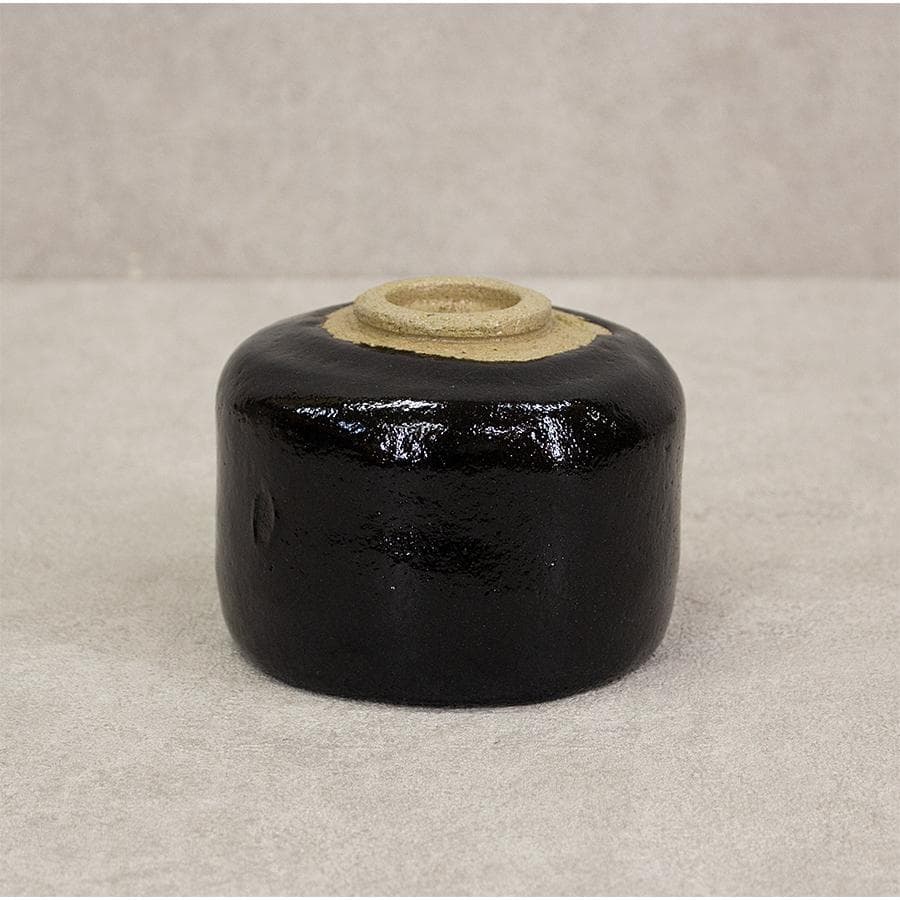 三代 佐々木昭楽 覚入写し 黒楽茶碗 共箱 共布 栞付 茶道具 抹茶茶碗